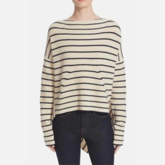 Brochu Walker Reir Striped wool cashmere Sweater Beige Size M